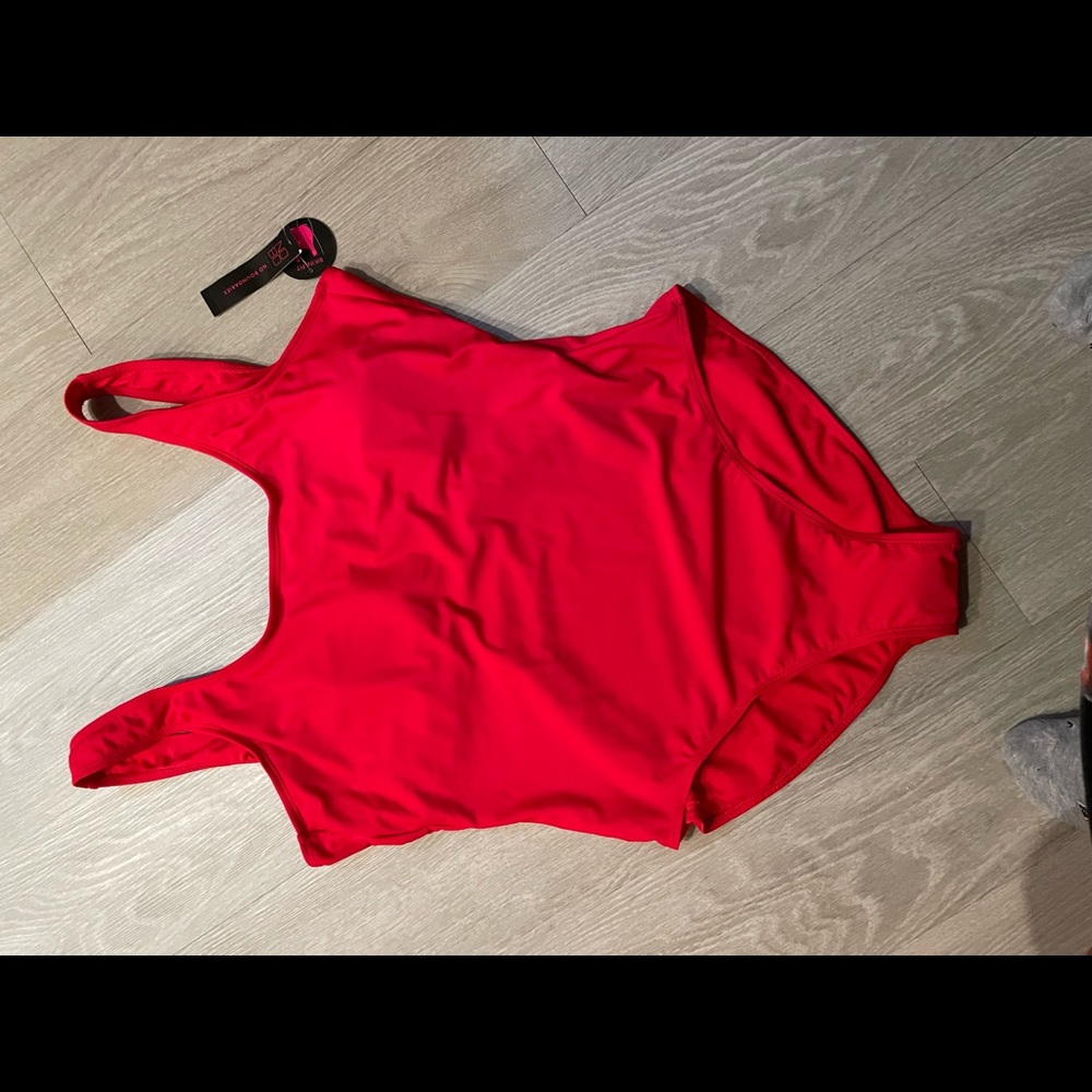 Red XL one piece bathing suit